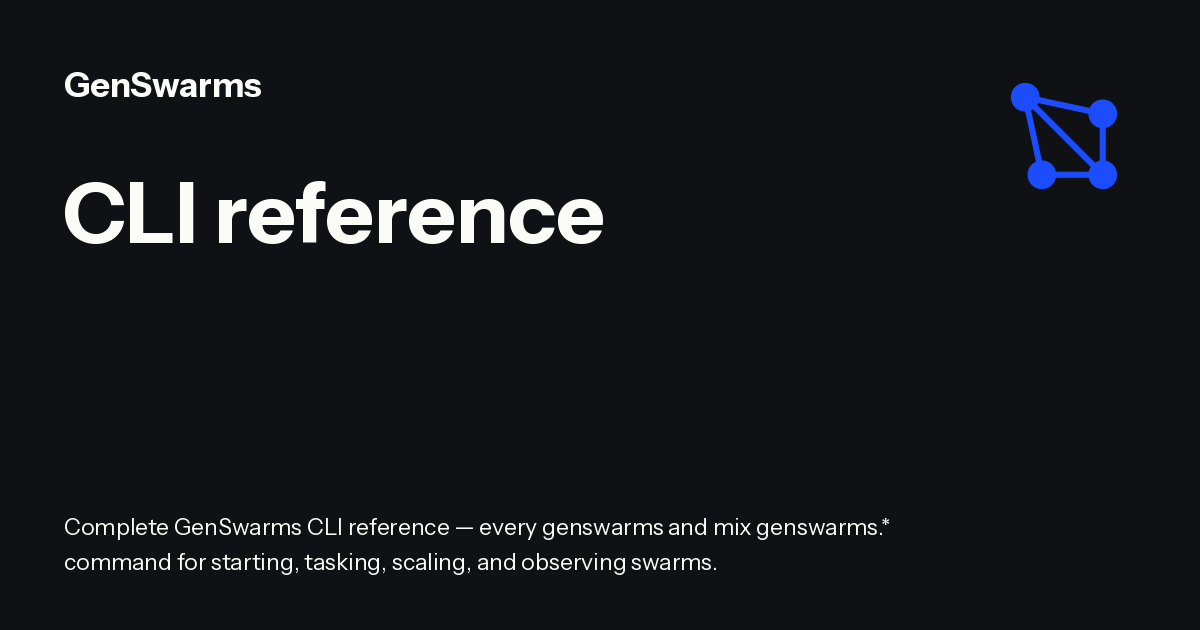 CLI reference - GenSwarms